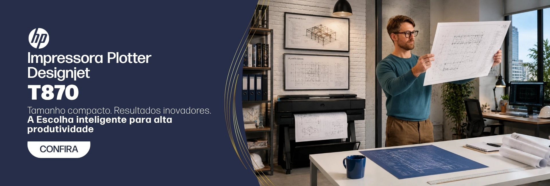 Impressora Plotter HP T870