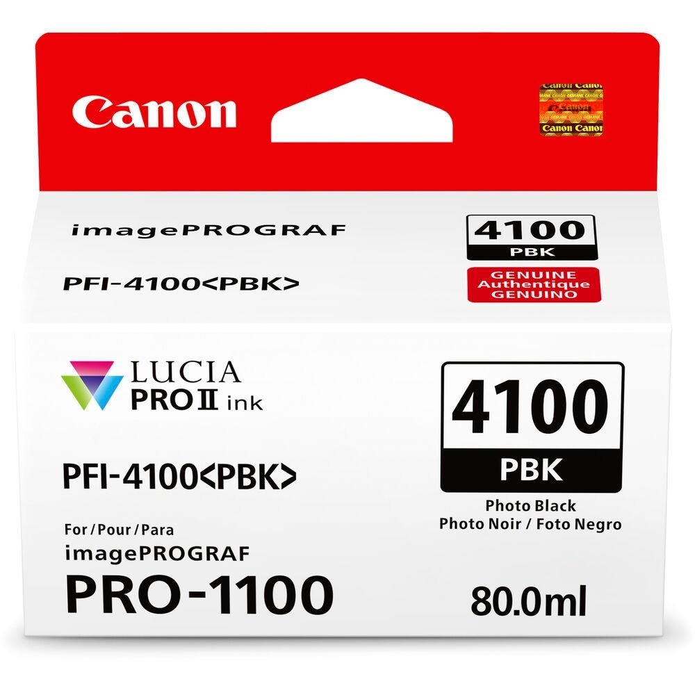 Cartucho de Tinta Canon PFI-4100 PBK, Preto Fotográfico, 80ml - 6777C002 (Sob encomenda)