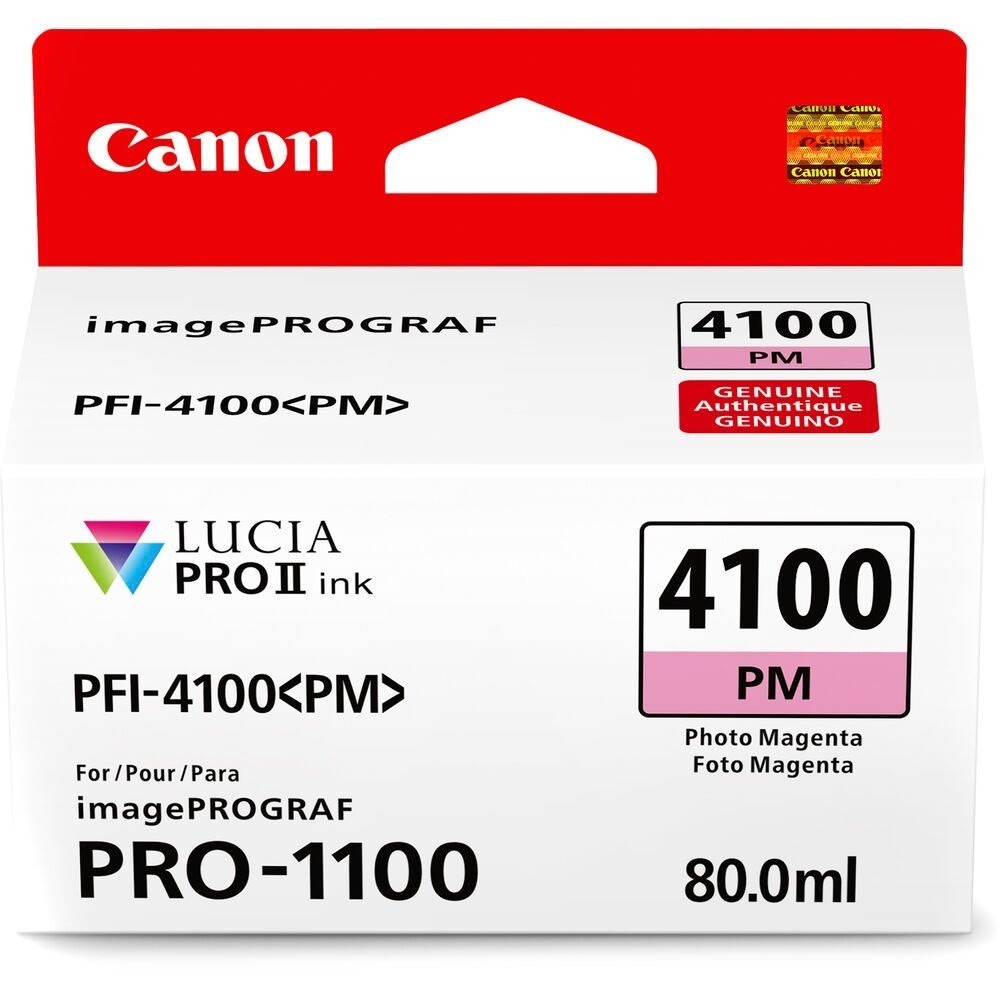 Cartucho de Tinta Canon PFI-4100 PM, Magenta Fotográfica, 80ml - 6782C002 (Sob encomenda)