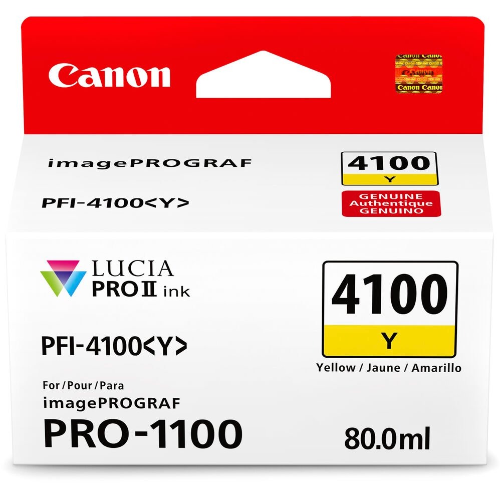 Cartucho de Tinta Canon PFI-4100 Y, Amarelo, 80ml - 6780C002 (Sob encomenda)