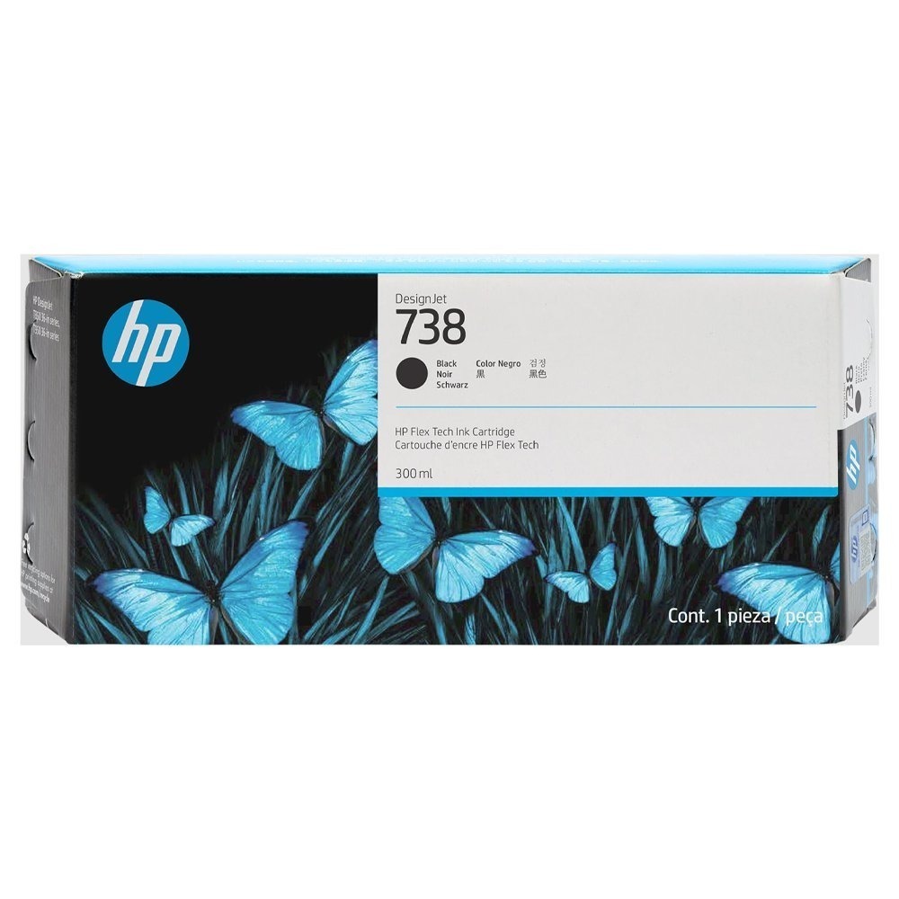 Cartucho de Tinta HP 738 Preto 300 ml - 498N8A  Cartucho de Tinta HP 738 Preto 300 ml - 498N8A