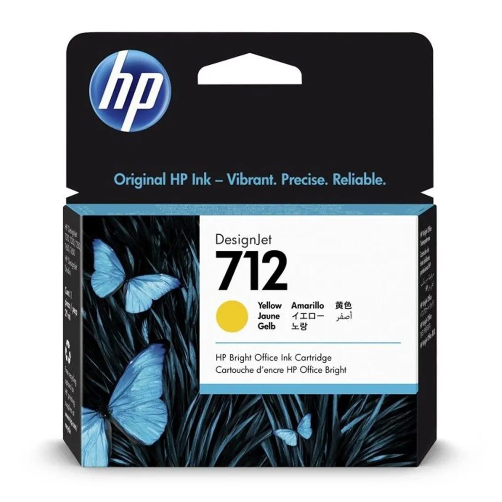 Cartucho de Tinta HP 712 Amarelo PLUK 29ml - 3ED69A