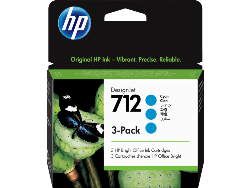 Cartucho de Tinta HP 712 Ciano PLUK 29ml (3 unid) 3ED77A Cartucho de Tinta HP 712 Ciano PLUK 29ml (3 unid) 3ED77A