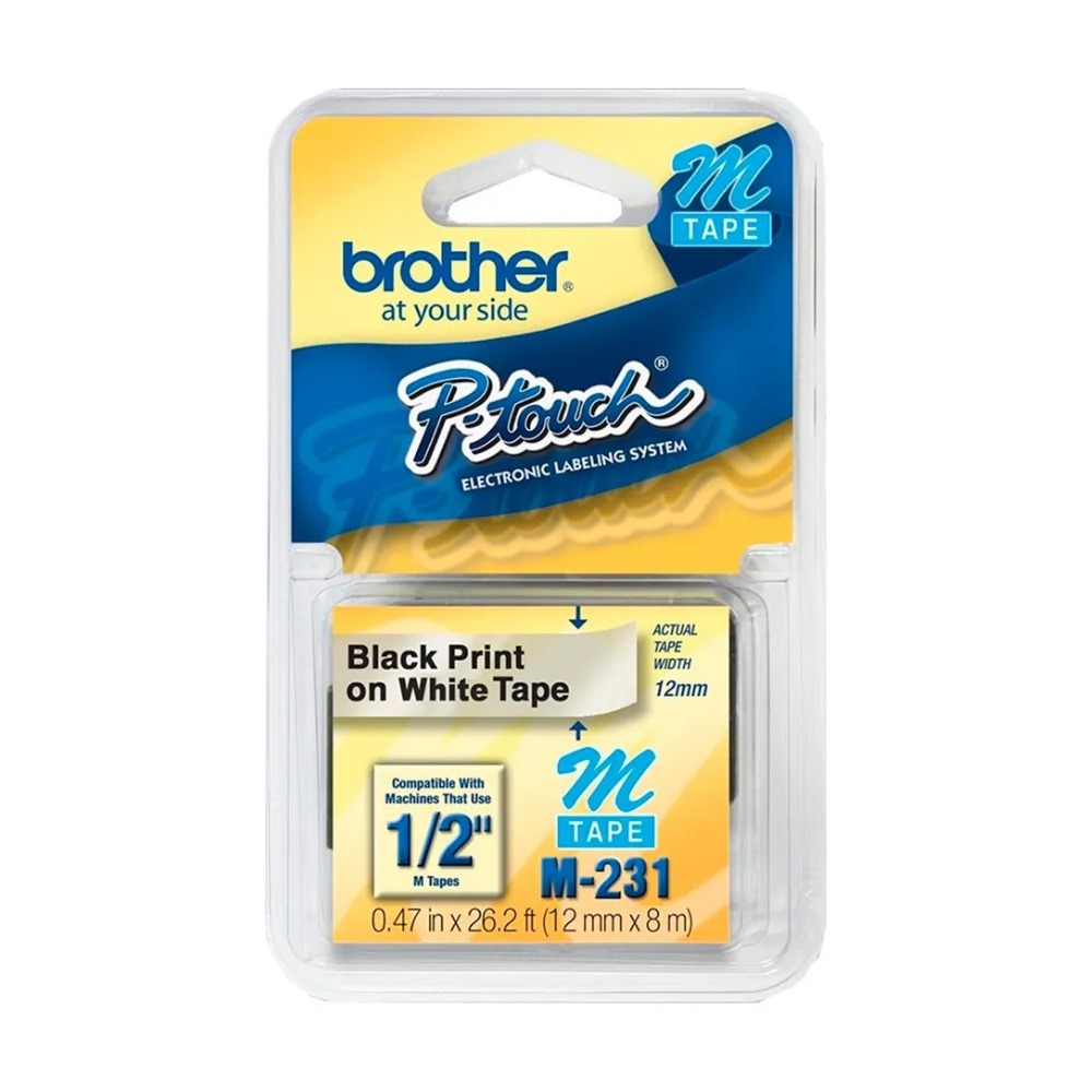 Fita Brother Branca para Rotuladores 12mm x 8m - M231
