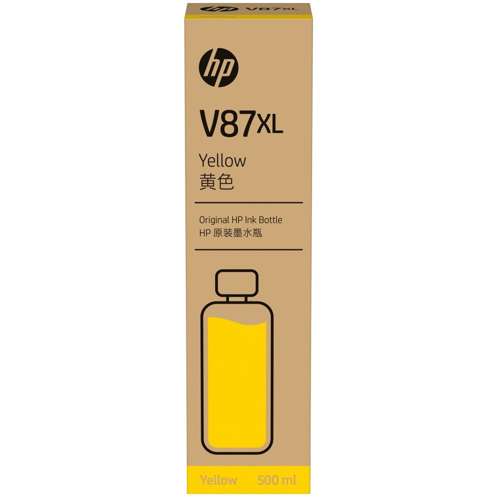 Garrafa de Tinta HP V87XL Amarelo 500ml - 7FN96A