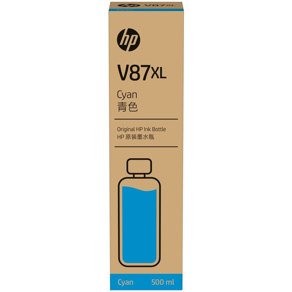 Garrafa de Tinta HP V87XL Ciano 500ml - 7FN95A