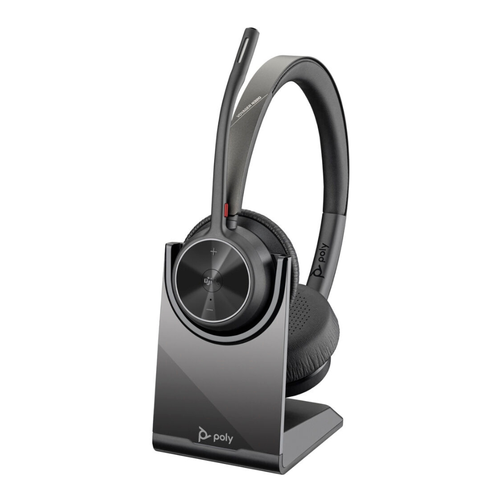 Headset Poly Voyager 4320 Stereo, Microsoft Teams + BT700 USB-C + Base de Carregamento – 77Z32AA