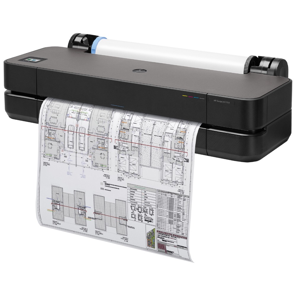 Impressora Plotter HP Designjet T250 ECOSpark, Jato de Tinta, Colorida, A1, 24", Wi-Fi, Bivolt - 5HB06D#AC4 - Edição 2025