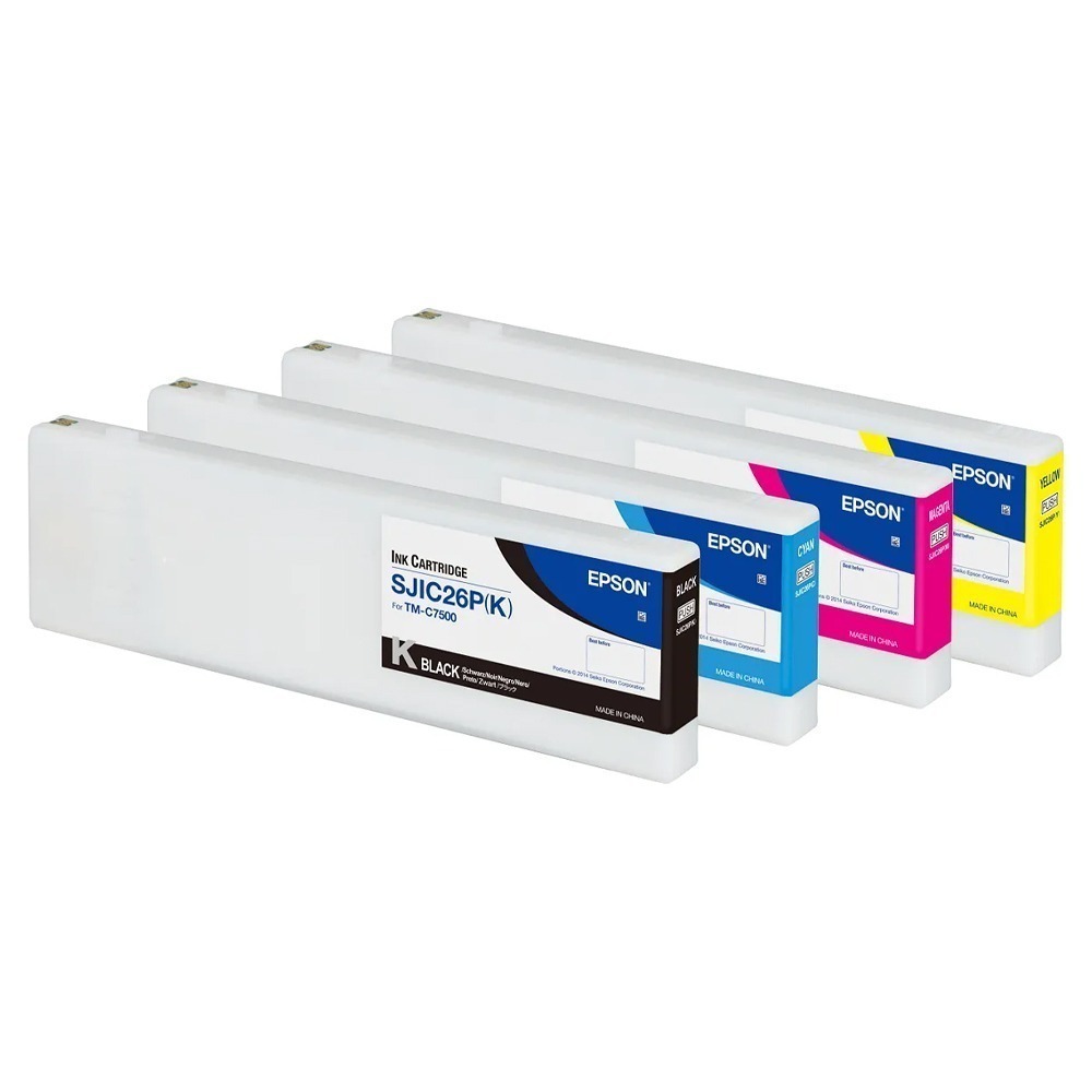 Kit de Tintas Epson para ColorWorks C7500G, Preto, Ciano, Magenta e Amarelo Gloss - C33S020635