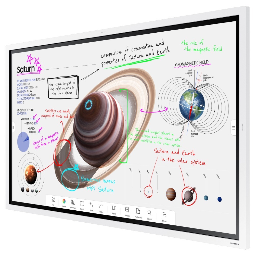 Monitor Profissional Interativo Samsung LED 75" WM75B, 4K, Flip Pro, Touchscreen, 16/7, 350 cd/m², HDMI/DP/USB/RS232C/RJ45/Áudio - LH75WMBWLGCXZA