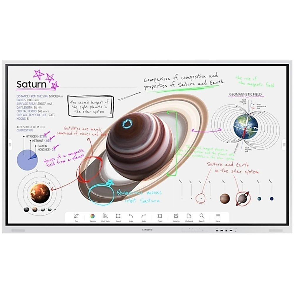Monitor Profissional Interativo Samsung LED 75" WM75B, 4K, Flip Pro, Touchscreen, 16/7, 350 cd/m², HDMI/DP/USB/RS232C/RJ45/Áudio - LH75WMBWLGCXZA