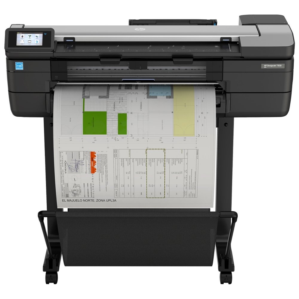 Multifuncional Plotter HP DesignJet, Jato de Tinta, Colorida, A1, 24", Wi-fi, Bivolt - T830 - F9A28D#B1K