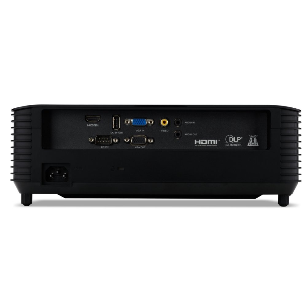 Projetor Acer X1328WH, 5000 Lumens, Lâmpada, DLP, VGA, WXGA, WUXGA, HDMI, 3D, áudio 3W, até 300" - MR.JTJ11.00G