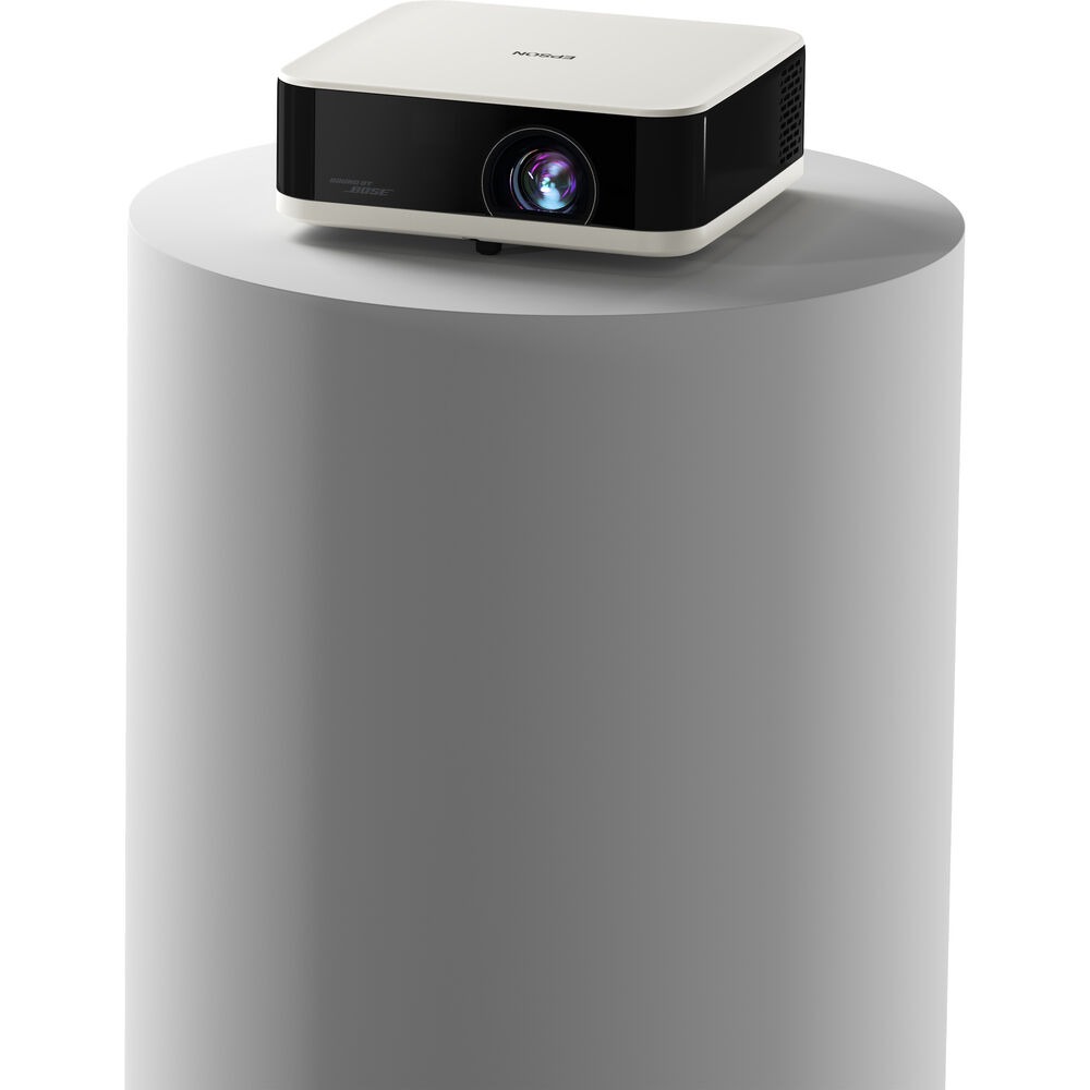 Projetor Epson Portátil Lifestudio Pop EF-61W, 700 IDMS/ISO Lumens, LED, 3LCD, Full HD, HDMI, USB, Smart, Google TV, áudio BOSE 2x5W, Wi-Fi, Bluetooth, até 150", Branco Pérola - V11HB72021