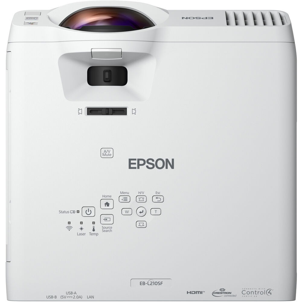 Projetor Epson Powerlite L210SF, 4000 Lumens, WXGA, Full HD, 1920 X 1080, Laser, HDMI, Wireless, Curta Distância - V11HA75020 Projetor Epson Powerlite L210SF, 4000 Lumens, WXGA, Full HD, 1920 X 1080, Laser, HDMI, Wireless, Curta Distância - V11HA75020