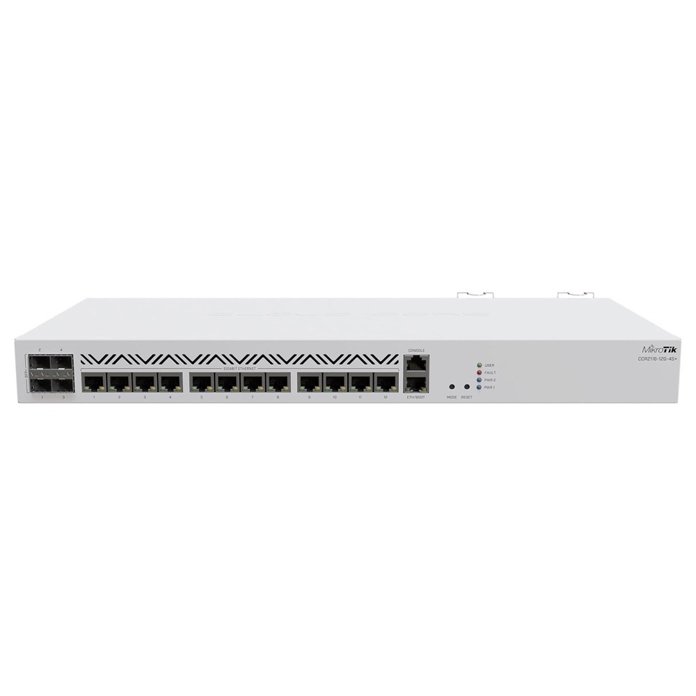 Roteador Mikrotik 13P Gigabit Ethernet + 04P SFP+ - CCR2116-12G-4S+ Roteador Mikrotik 13P Gigabit Ethernet + 04P SFP+ - CCR2116-12G-4S+
