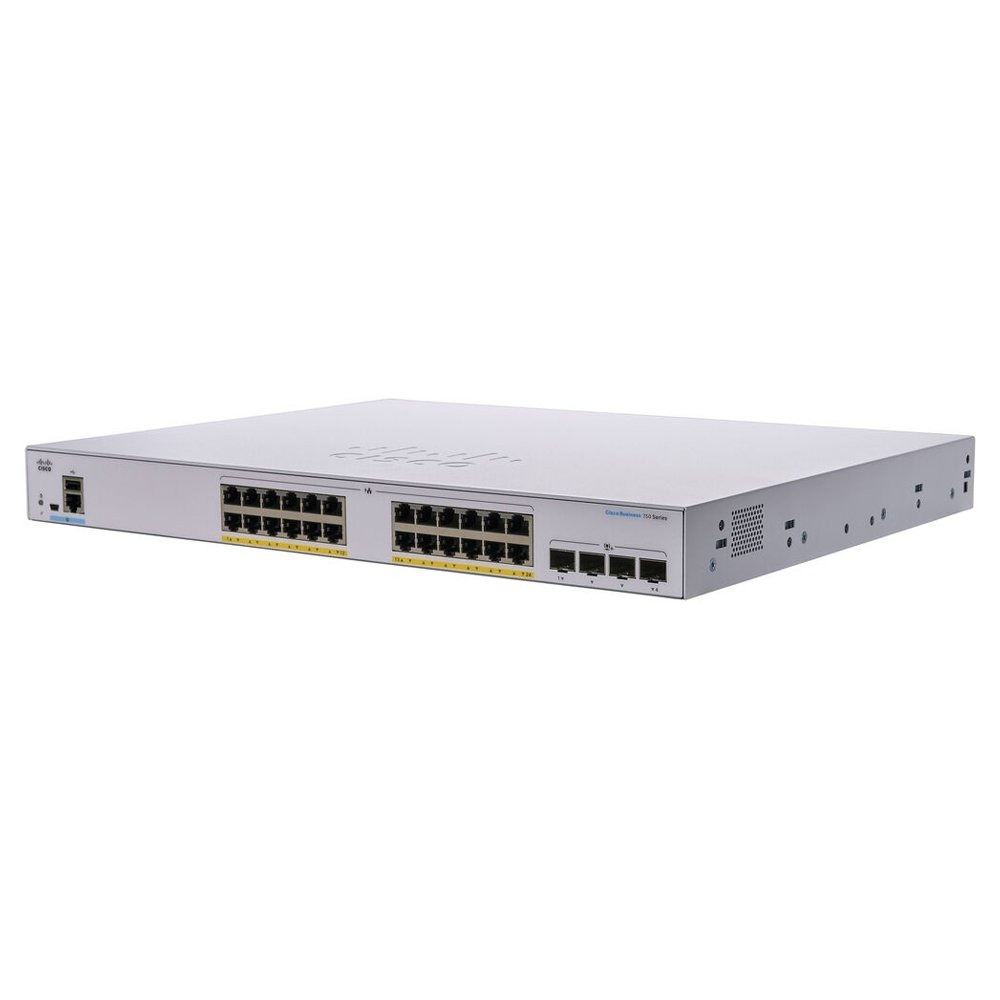 Switch Cisco 24 portas Managed Full PoE 4x10G SFP+ - CBS350-24FP-4X