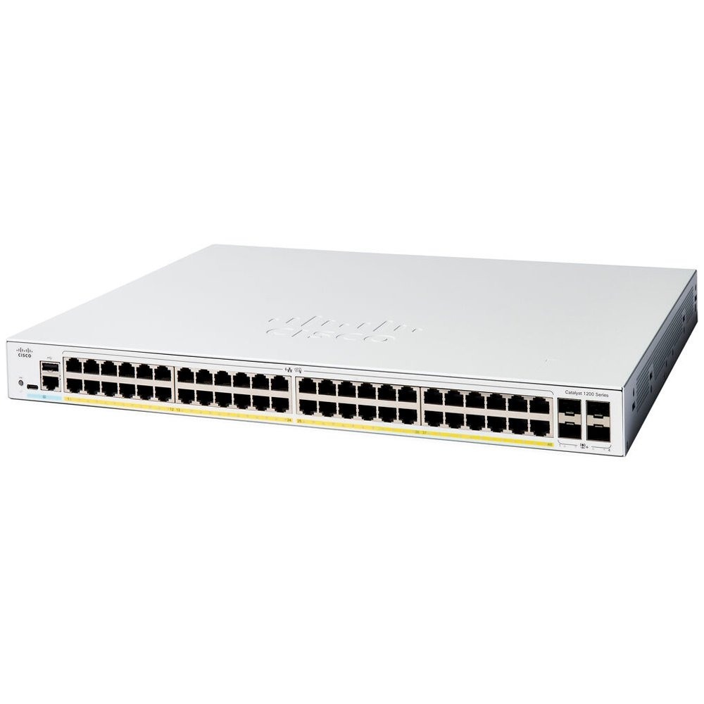 Switch Cisco Catalyst 1200 48-Port Gigabit PoE+ Switch + 4x SFP+ C1200-48P-4X Switch Cisco Catalyst 1200 48-Port Gigabit PoE+ Switch + 4x SFP+ C1200-48P-4X