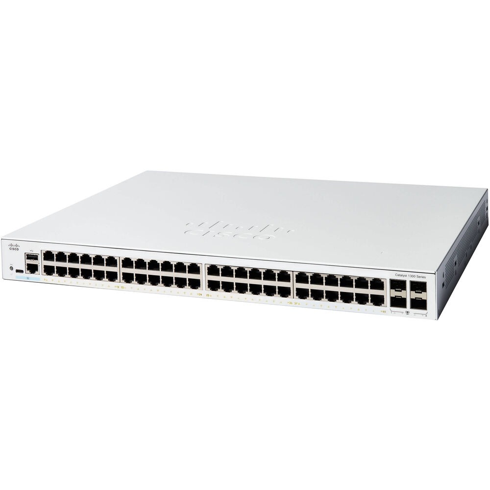 Switch Cisco Catalyst 1300 48 portas Giga 4x 1G SFP Uplinks C1300-48T-4G (Sob encomenda)