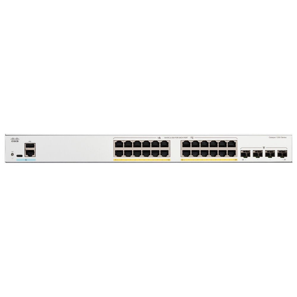Switch Cisco Catalyst C1200 24 Portas Gigabit PoE+ 195W 4x SFP Layer 2 Gerenciável C1200-24P-4G