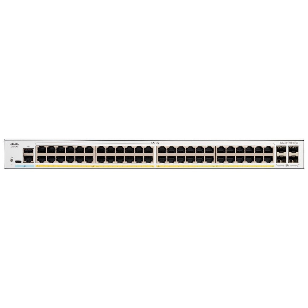 Switch Cisco Catalyst C1200 48 Portas Gigabit PoE+ 375W 4x SFP Layer 2 Gerenciável C1200-48P-4G Switch Cisco Catalyst C1200 48 Portas Gigabit PoE+ 375W 4x SFP Layer 2 Gerenciável C1200-48P-4G