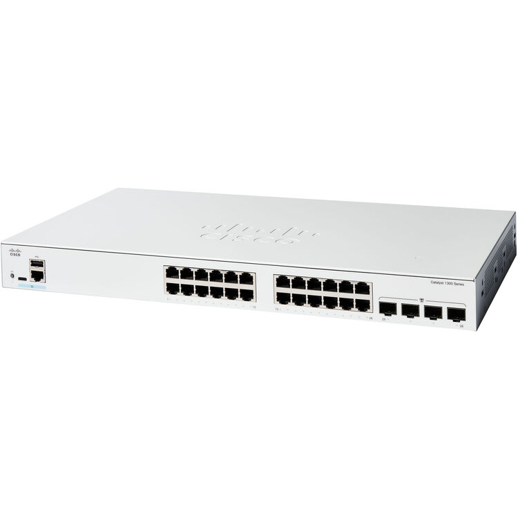 Switch Cisco Catalyst C1300 24 Portas Gigabit 4x SFP Layer 3 Gerenciável C1300-24T-4G