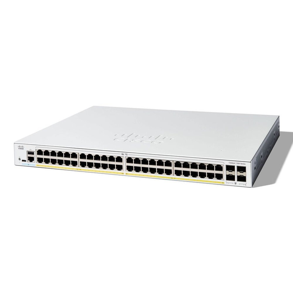 Switch Cisco Catalyst C1300 48 Portas Gigabit PoE 370W 4x SFP Layer 3 Gerenciável C1300-48P-4G Switch Cisco Catalyst C1300 48 Portas Gigabit PoE 370W 4x SFP Layer 3 Gerenciável C1300-48P-4G