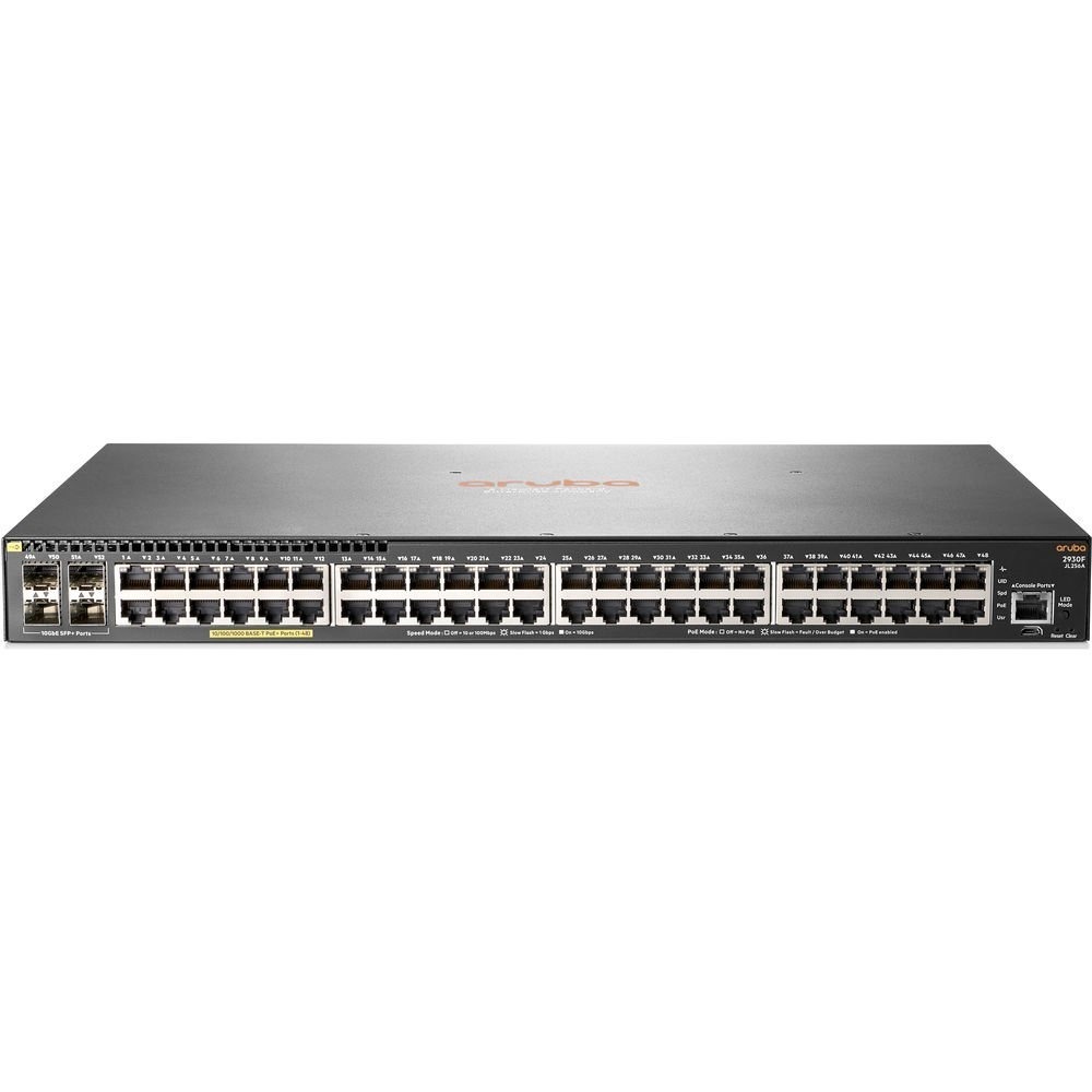 Switch HPE Aruba 2930F 48G PoE + 4SFP+ (370W) - JL256A