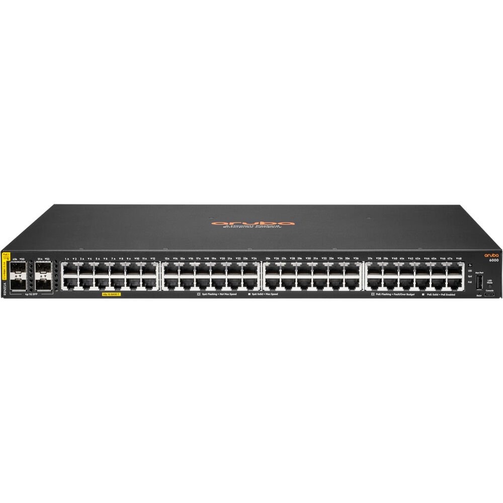 Switch HPE Aruba 6000 48 portas CL4 4SFP POE - R8N85A