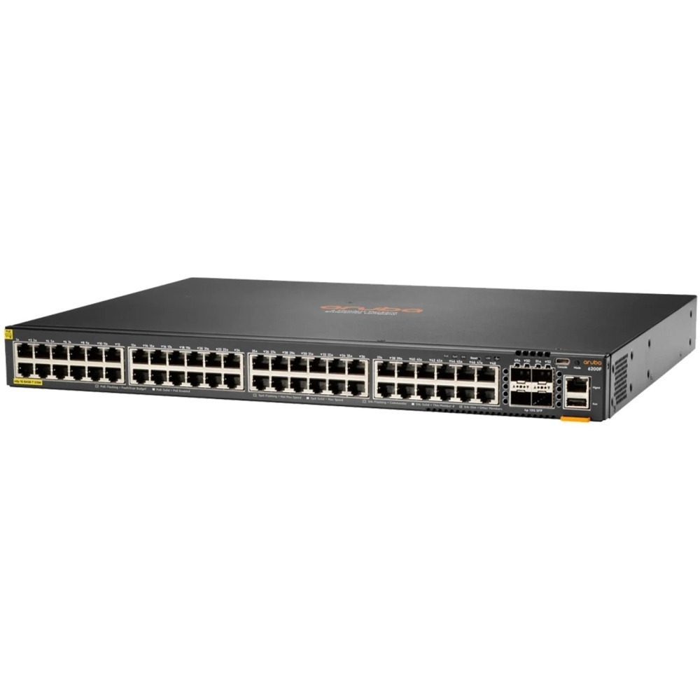Switch HPE Aruba 6200F 48 Portas GbE Classe 4 PoE 4SFP+ 370 W - JL727B