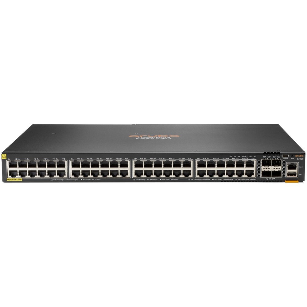 Switch HPE Aruba 6200F 48 Portas GbE Classe 4 PoE 4SFP+ 370 W - JL727B