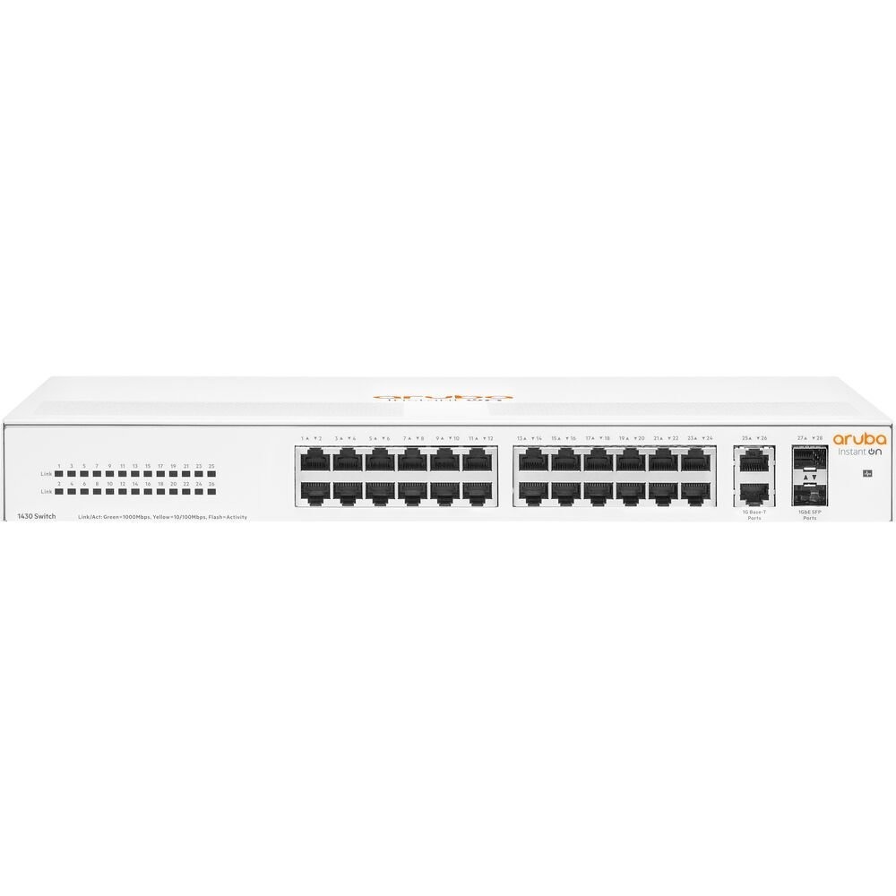 Switch HPE Aruba Instant On 1430 26 Portas 2SFP - R8R50A Switch HPE Aruba Instant On 1430 26 Portas 2SFP - R8R50A