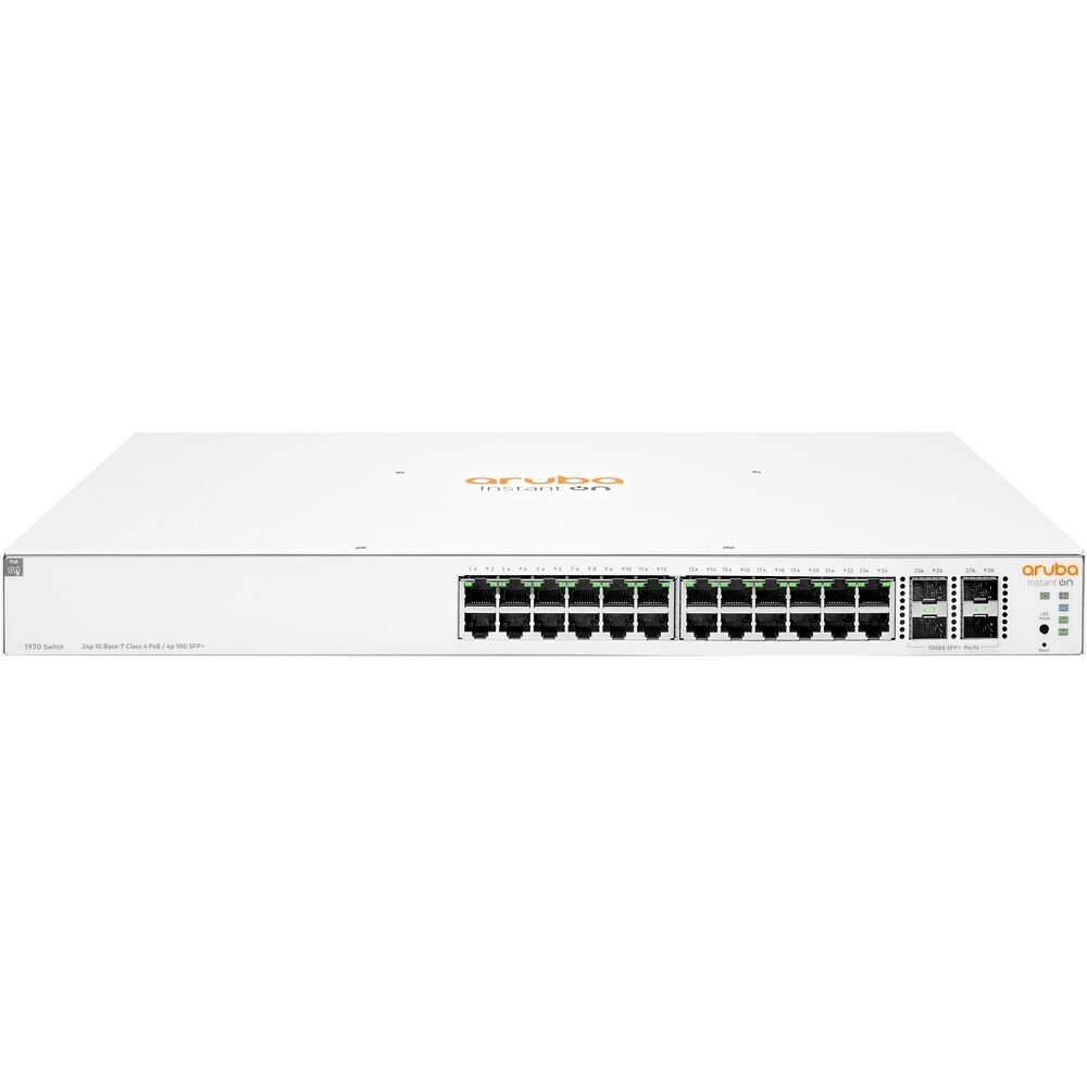 Switch HPE Aruba Instant On 1930 24G PoE 195W 4x SFP/SFP+ Layer 2+ Gerenciável JL683B Switch HPE Aruba Instant On 1930 24G PoE 195W 4x SFP/SFP+ Layer 2+ Gerenciável JL683B