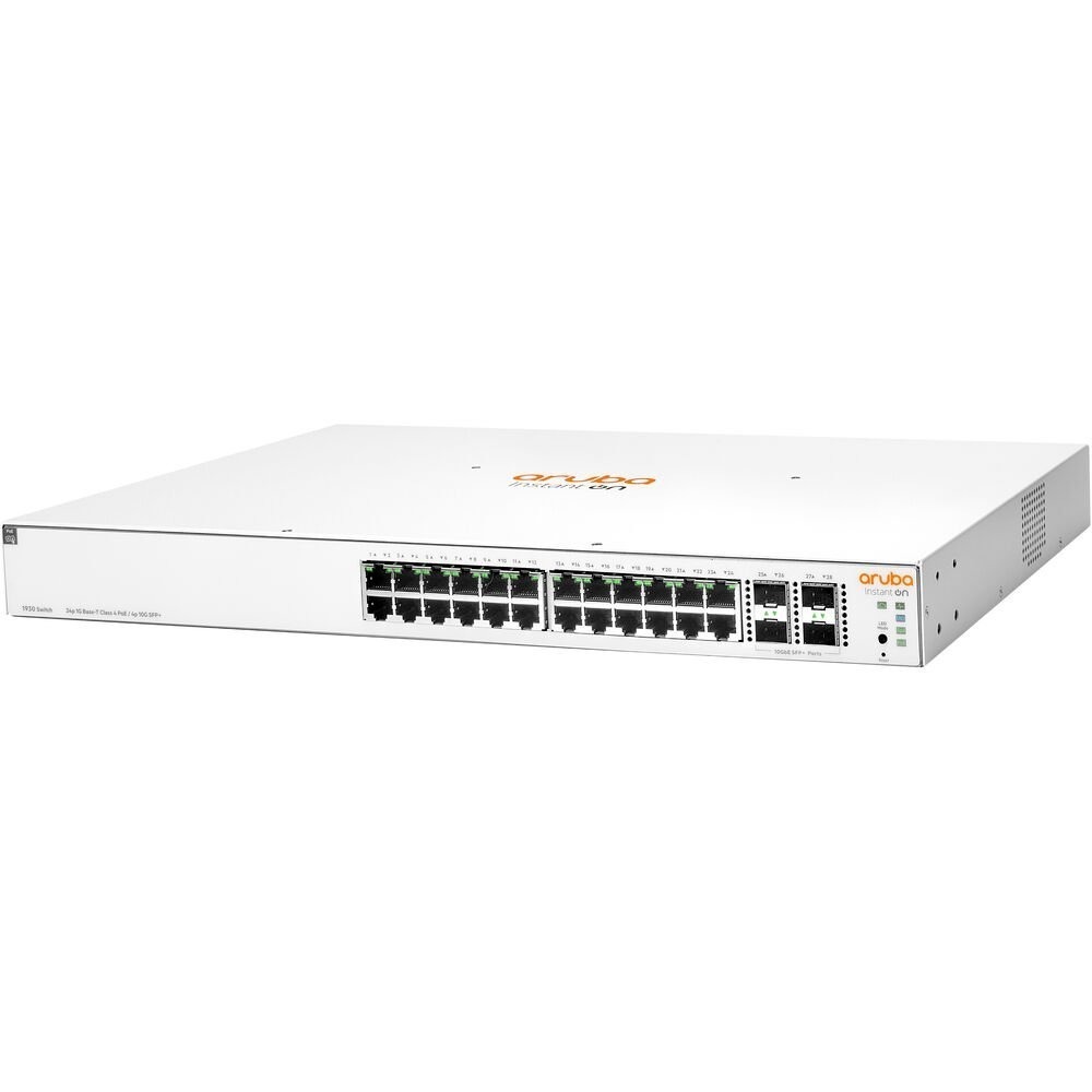 Switch HPE Aruba Instant On 1930 24G PoE 195W 4x SFP/SFP+ Layer 2+ Gerenciável JL683B Switch HPE Aruba Instant On 1930 24G PoE 195W 4x SFP/SFP+ Layer 2+ Gerenciável JL683B