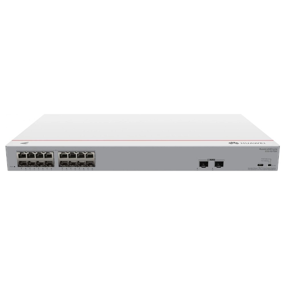 Switch Huawei 16 Portas Gigabit PoE+ - 2x SFP Layer 2 S110-16LP2SR