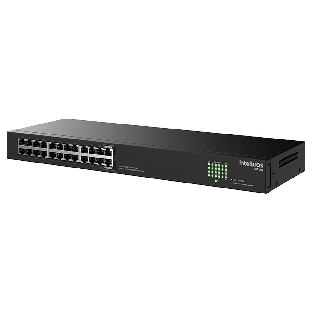 Switch Intelbras Não Gerenciável 24 portas Gigabit Ethernet S1124G Switch Intelbras Não Gerenciável 24 portas Gigabit Ethernet S1124G