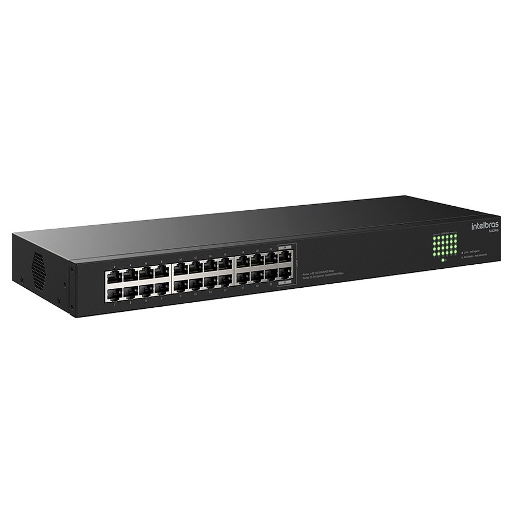 Switch Intelbras Não Gerenciável 24 portas Gigabit Ethernet S1124G Switch Intelbras Não Gerenciável 24 portas Gigabit Ethernet S1124G