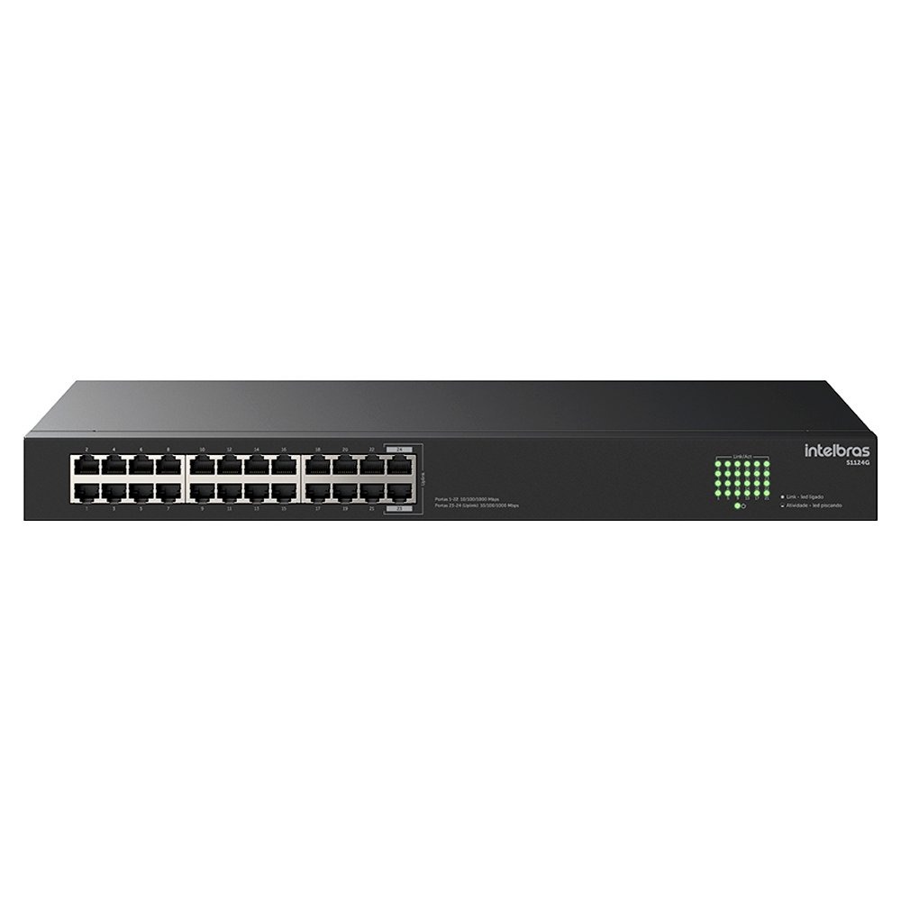 Switch Intelbras Não Gerenciável 24 portas Gigabit Ethernet S1124G Switch Intelbras Não Gerenciável 24 portas Gigabit Ethernet S1124G