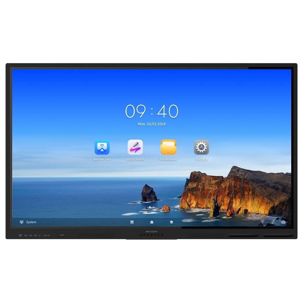 Tela Interativa Hikvision 75", 4K, 40 Pontos Touch, Android 13, 16/7, 400 cd/m²,  HDMI/USB-C/USB/Áudio Bluetooth Ds-D5B75Rb/El 