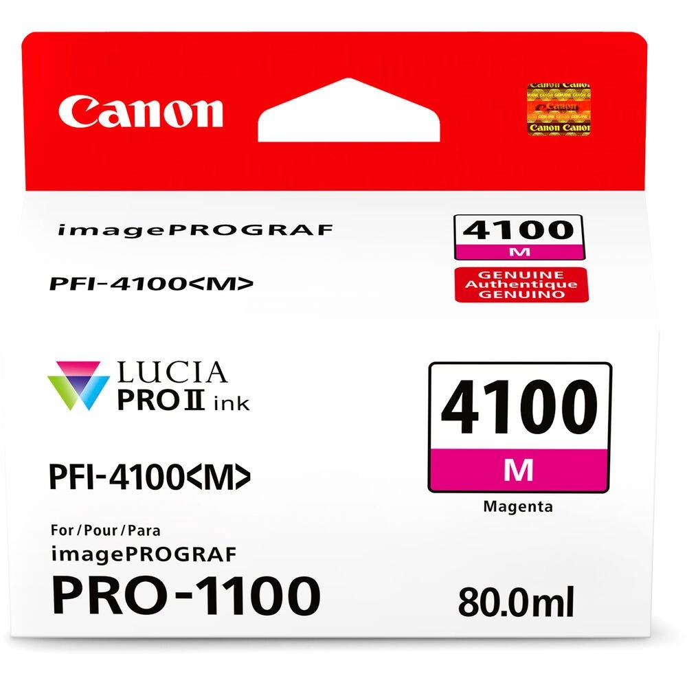 Cartucho de Tinta Canon PFI-4100 M, Magenta, 80ml - 6779C002 (Sob encomenda)