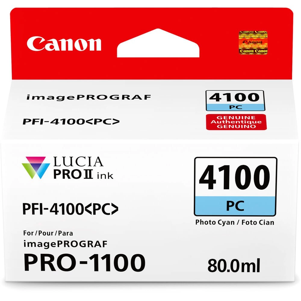 Cartucho de Tinta Canon PFI-4100 PC, Ciano Fotográfico, 80ml - 6781C002 (Sob encomenda) Cartucho de Tinta Canon PFI-4100 PC, Ciano Fotográfico, 80ml - 6781C002 (Sob encomenda)