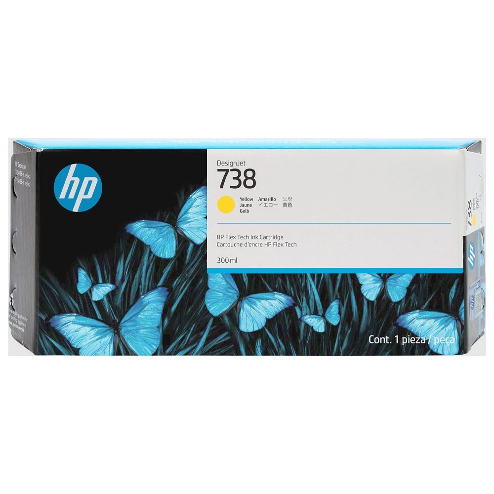 Cartucho de Tinta HP 738 Amarelo 300 ml - 676M8A