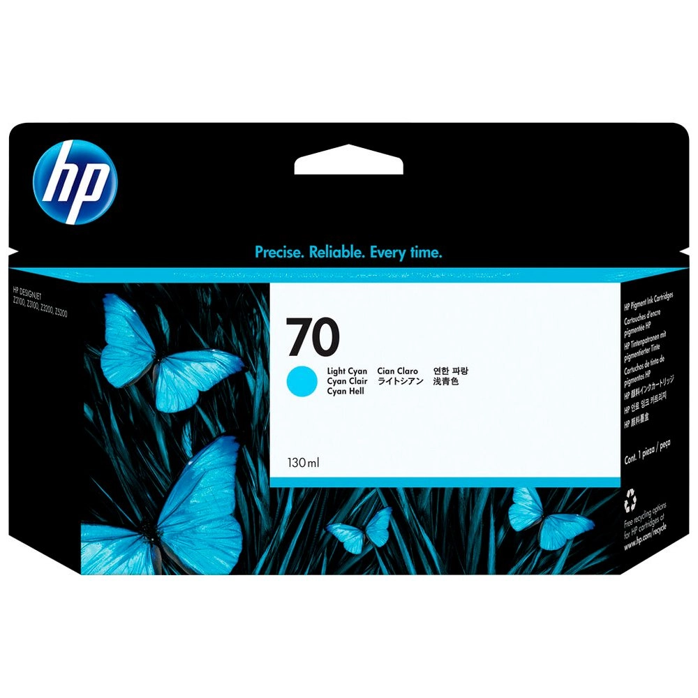 Cartucho de Tinta HP 70 Ciano Claro PLUK 130 ml C9390A (Sob encomenda)