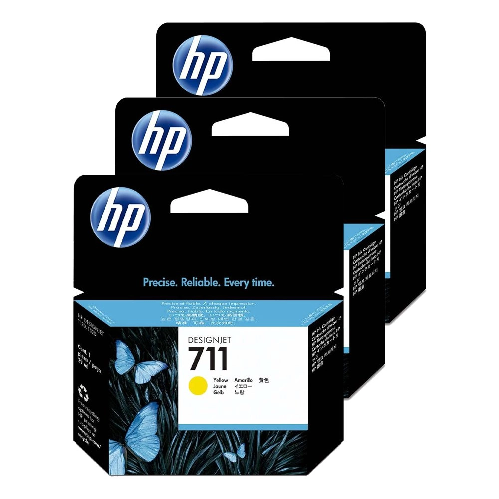 Cartucho de Tinta HP 711 Amarelo PLUK 29ml (3 unid) CZ136AB