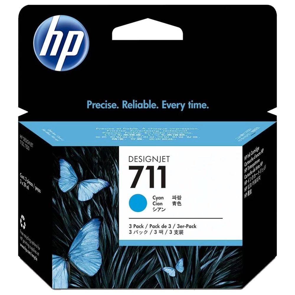 Cartucho de Tinta HP 711 Ciano PLUK 29ml (3 unid) CZ134AB