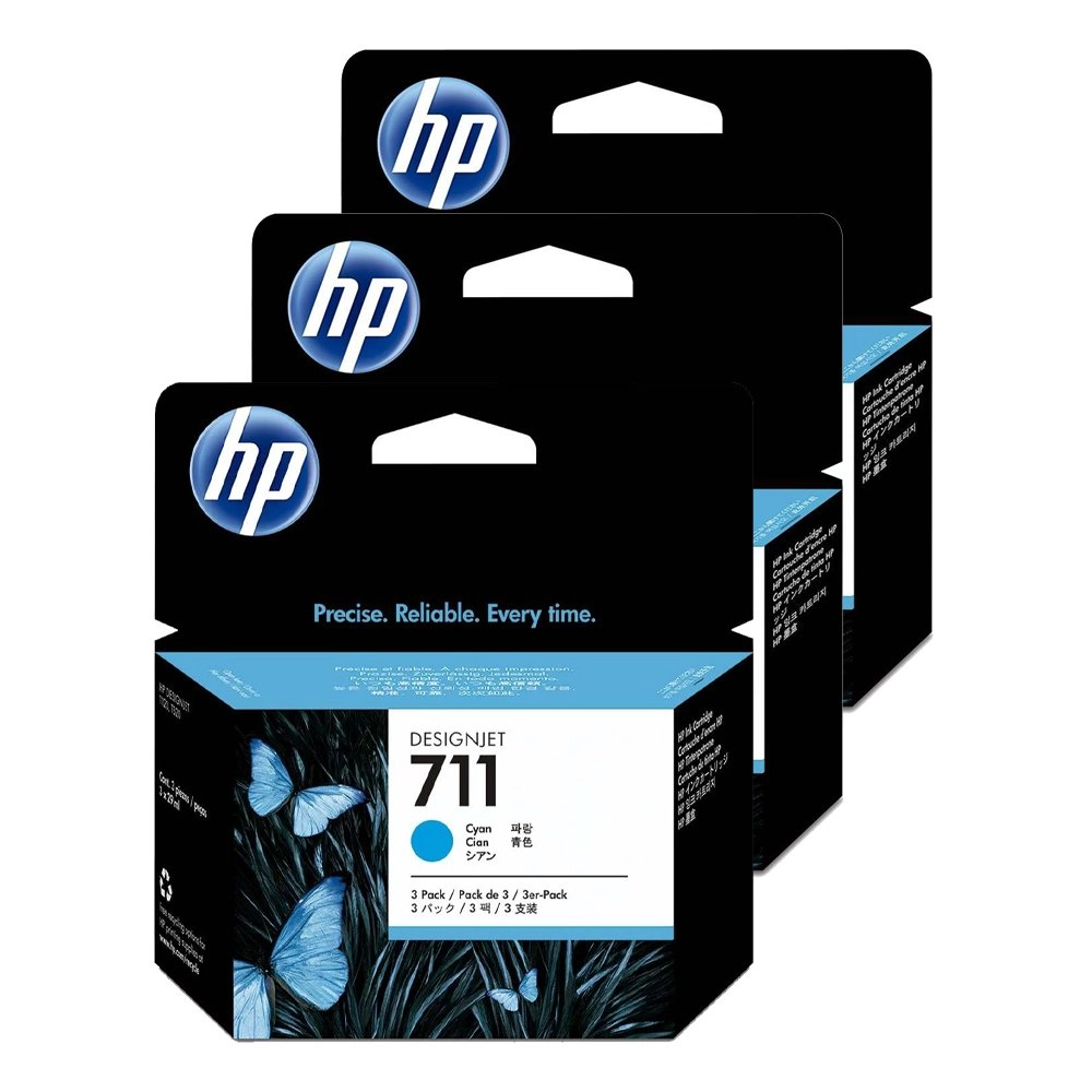 Cartucho de Tinta HP 711 Ciano PLUK 29ml (3 unid) CZ134AB