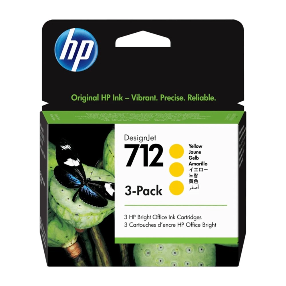 Cartucho de Tinta HP 712 Amarelo PLUK 29ml (3 unid) 3ED79A Cartucho de Tinta HP 712 Amarelo PLUK 29ml (3 unid) 3ED79A