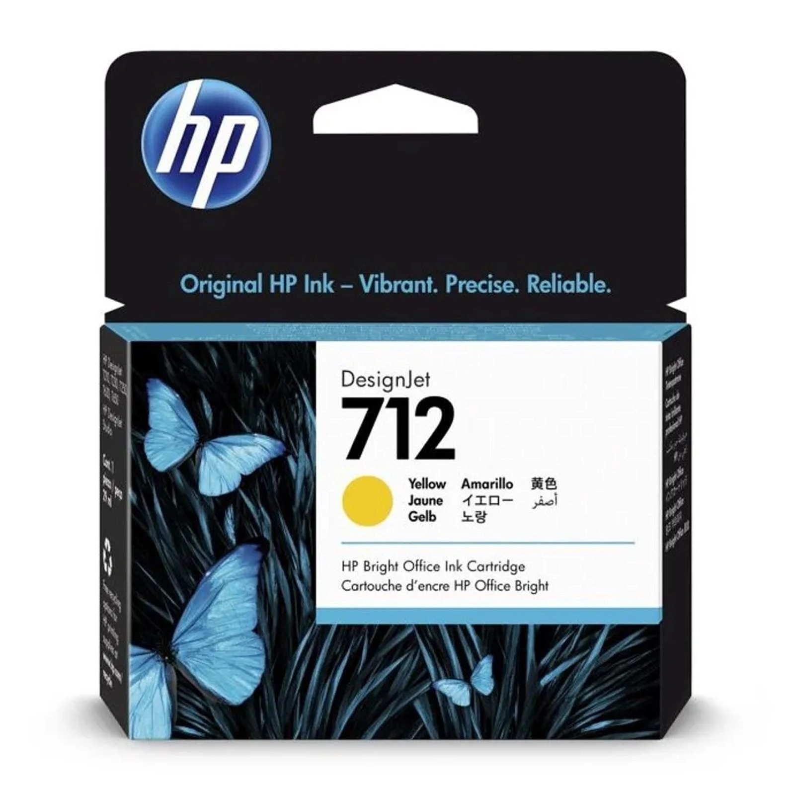 Cartucho de Tinta HP 712 Amarelo PLUK 29ml - 3ED69A