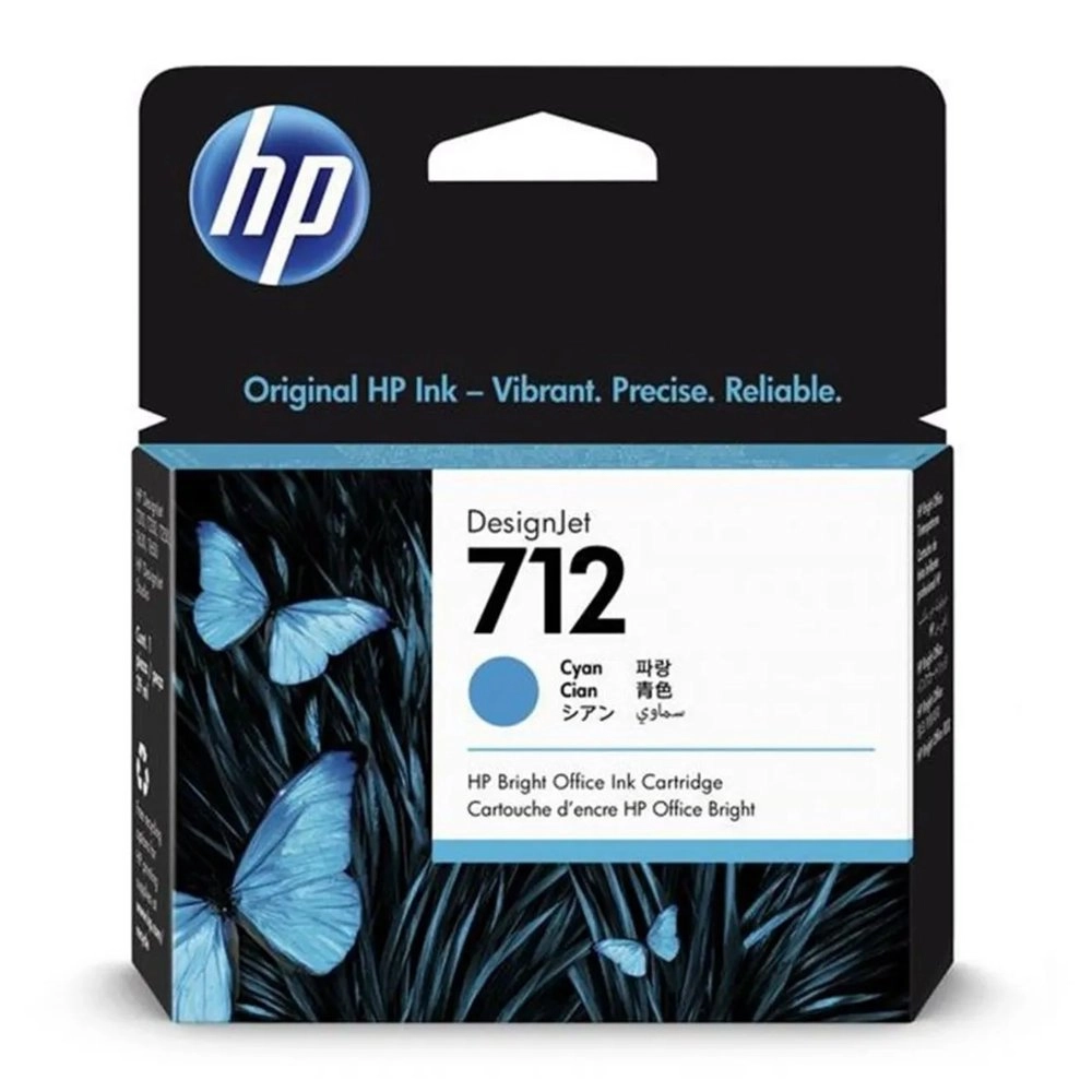 Cartucho de Tinta HP 712 Ciano PLUK 29ml - 3ED67A