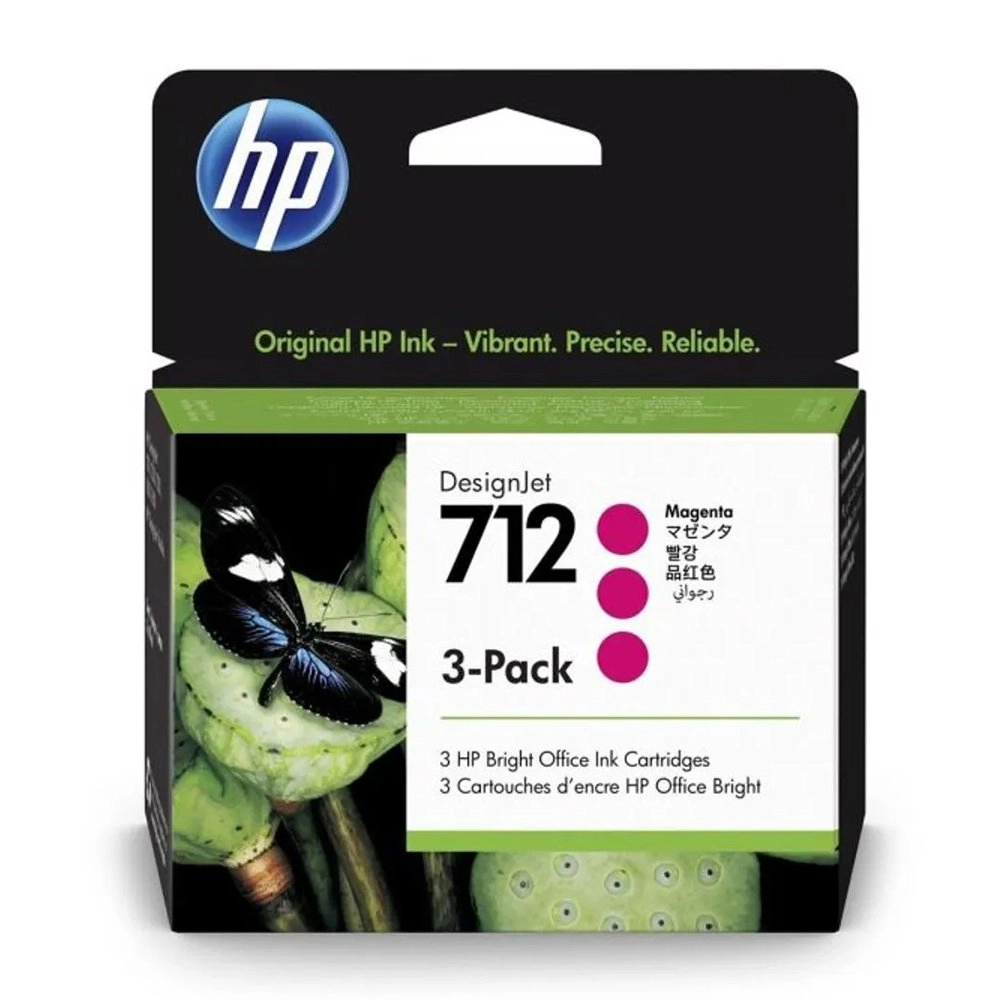 Cartucho de Tinta HP 712 Magenta PLUK 29ml (3 unid) 3ED78A Cartucho de Tinta HP 712 Magenta PLUK 29ml (3 unid) 3ED78A